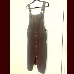 Topshop Overall Button-Front Dress